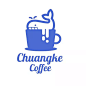 手绘可爱小鲸鱼咖啡茶饮标志logo图标