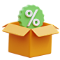 Product Discount Box 3D Illustration