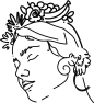 女性唯美瑜伽花卉植物蝴蝶月亮简笔画LOGO图标印花合成免抠PS素材 (2)