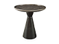 Kravet Ondine High Table OT900H : Solid Maple Scored Wood Top; Cast Resin Base; Ondine High is Shown in Two Finishes - Gray Top and Blackened Steel Base; Also Available: Ondine Low OT900L.
