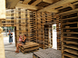 FORÊT II, Phill Allard, Justin Duchesneau, forest II, shipping pallets, shipping pallet pavilion, temporary pavilion, reclaimed materials