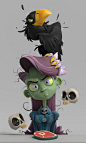 Zombie Girl, Lucia Guarienti : Working on this piece was super fun from beginning to end! I tried to capture the essence of the 2D reference as best as I could! I'm very happy with the final result! 
Thank you very much to Aleksandr Kayda for the original