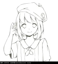 免费素材 图片素材 漫画插画 人物卡通 可爱动漫女生半身像手绘稿