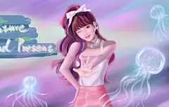 《巴图BaTu》原创 可爱风少女 女孩 粉色裙子 水母 唯美好看4k高清壁纸