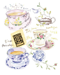 sweet tea cups #小清新插画#