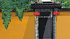 古风山水建筑凉亭荷花风景点插画海报背景