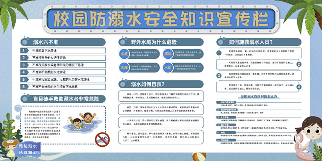 校园防溺水展板-志设网-zs9.com