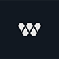 W Letter Mark - Made of Diamond Shapes