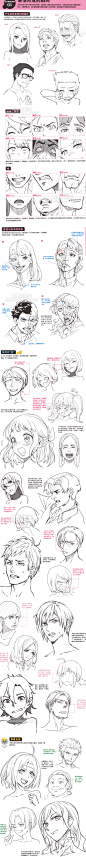 254 漫画动漫角色表情绘制面部表情的绘画方法中文情感表现绘画-淘宝网