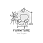 极简家具，沙发椅子logo标志矢量图素材