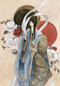〔 古风水彩美人 〕作者' 山人辰露