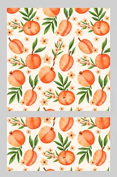 手绘水彩桃花图案包装袋设计