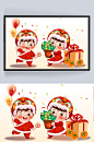 迎虎年新春福娃办年货插画