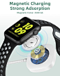 Amazon.com: 升级版 Apple Watch 充电器 USB C 磁性无线 iWatch 充电器快速充电便携式旅行电缆个性化 3.3 英尺兼容 iWatch Ultra/系列 10/9/8/7/6/SE/SE2/5/4/3/2/1(Wh) ite) : 手机和配件