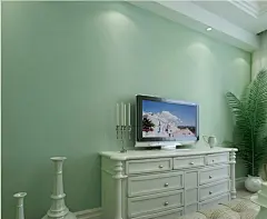 简约墙纸绿色壁纸 纯色素色紫红蓝色走道背景墙墙纸韩式 服装店-淘宝网