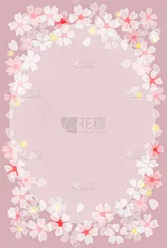 精致的樱花框架粉红色