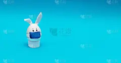 Easter egg with eyes,rabbit ears and a protective 