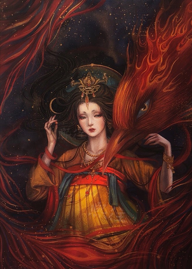 10:29:37人物手绘 作者:熙往ljx 67插画-古风天使默默同采自www