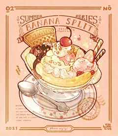 【插画分享】✨NO.5｜可爱美食插画