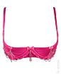 #LaSenza #Lingerie #Vday #MissBehave #Bra Pink Half Bra Lingerie with cute chain and bow details.