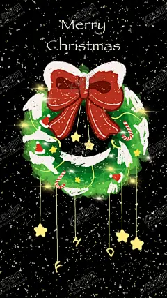 圣诞花环 【酷图网】手机壁纸,花环,圣诞节,蝴蝶结,节日