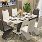 可好 西餐桌椅组合家用现代简约6人长方形北欧餐桌子钢化玻璃餐桌-tmall.com天猫