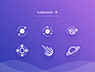 Logo Explorations simple line gradient outerspace moon planet galaxy space logo cryptocurrency