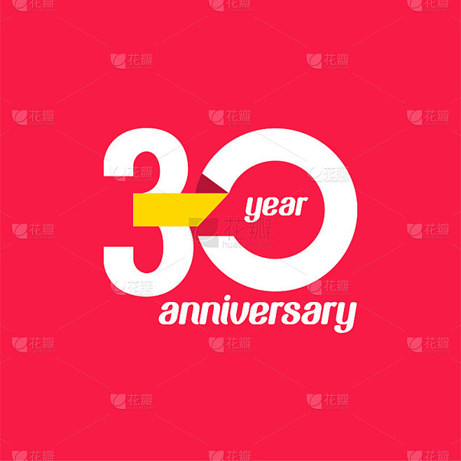 30周年矢量模板设计插图