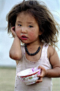 Young Mongolian girl, Gobi desert, Mongolia.