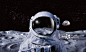 宇航员,月球,航天任务,太空服,头盔正版图片素材