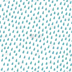 蓝雨无缝图案。简单的手绘背景。矢量插图。