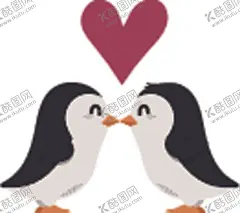 企鹅 【酷图网】UI,标识,标志,矢量,简约,扁平,素材,卡通,可爱,卡通动物,情侣动物,情人节,情侣,恩爱,秀恩爱,七夕节,七夕,爱心,礼物,宠物,小猪,企鹅,小猫,小鸟,狐狸,小狗,兔子,猫咪,猪,猴子,小猴,小熊,小鱼,大象,小象,小鸭子,鸭子,狮子,松鼠,小鸡,情侣企鹅