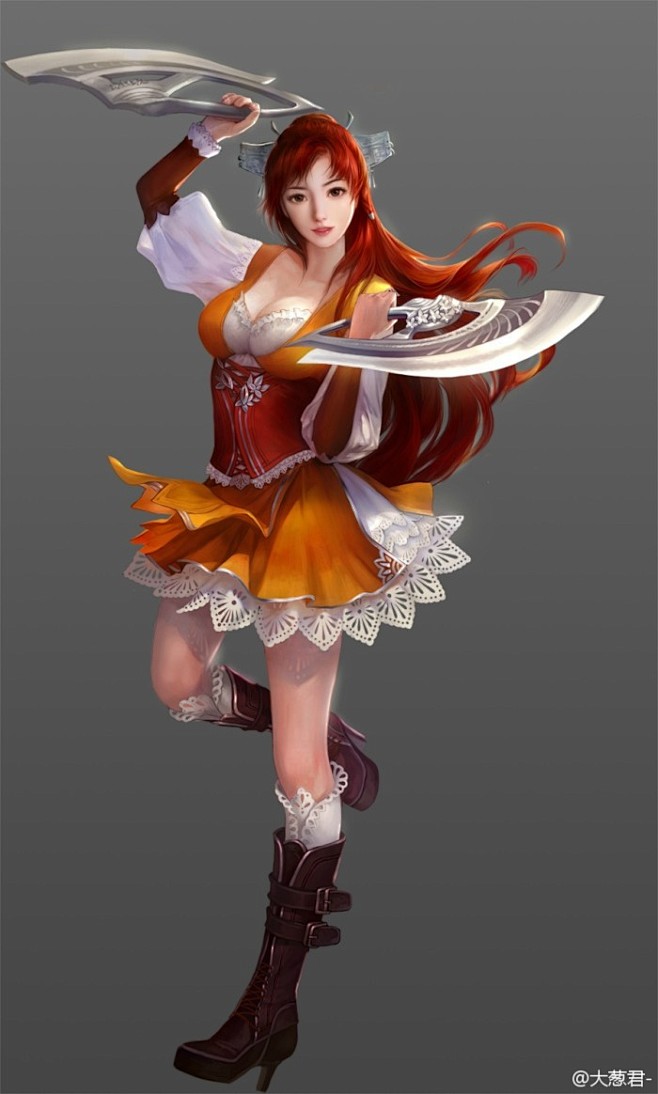 游戏原画cg风厚涂插画壁纸女子鼠绘唐雪见