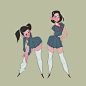 high school girls, Rudy hill : character design