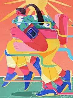 「欧美商业」清新扁平风插画

：佳男 ​​​​