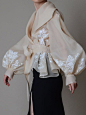 Hand painted organza jacket  Silk organza blouse  Elegant image 1