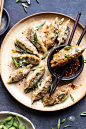 Homemade Vegetable Potstickers with Toasted Sesame Honey Soy Sauce | halfbakedharvest.com #vegan #recipes #healthy #homemade