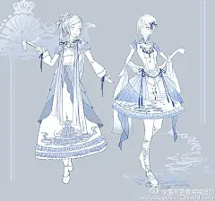 #天坑娘7月命题# 人气投票第4名【结果发布】。获奖人：@落不蓝_想做帅气欧洲纯阳。评语：两套裙装设计不但覆盖了欧式和中华风两种风格，也同时包含了长款和短裤。还附带了配件和小物的设计，可以说是完成度非常高的作品！并且款式设计也非常美丽，能让人感觉到水的清凉和飘逸的感觉呢！ 奖品是由 ​​​​...展开全文c
