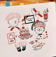 韩国插画师@pompon_paper 的自由小涂鸦