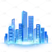 科技风通用插画城市科技光效元素素材