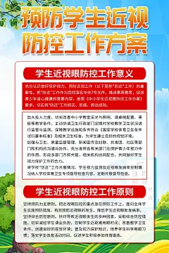 时尚预防儿童青少年近视眼防控工作实施方案海报1