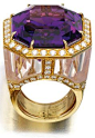 Rose quartz, amethyst and diamond ring, Margherita Burgener.