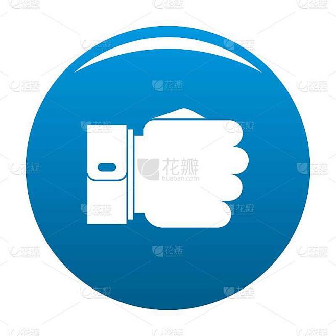 手握拳头图标蓝色矢量