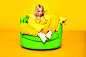 People 1500x1000 Billie Eilish singer tongue out yellow background women