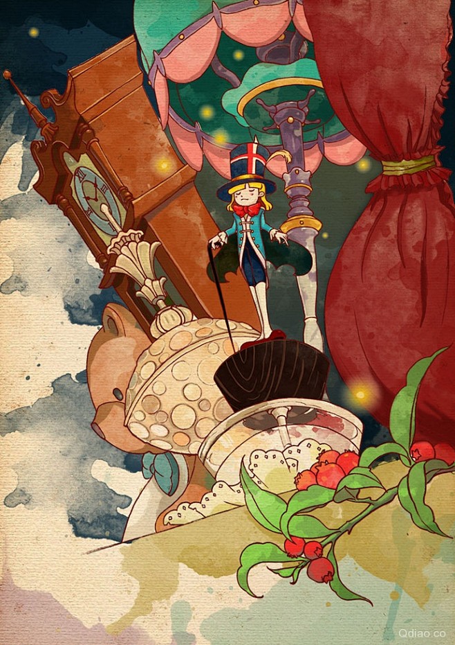 Hiokra 原创水彩插画 色彩 清新 ...