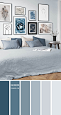 尘土飞扬的蓝色卧室配色方案