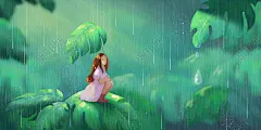 治愈系春天清明节谷雨小清新森林少女手绘海报插画图片素材下载 - 觅知网