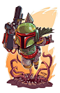 Chibi Boba Fett 11x17" Print — Derek Laufman