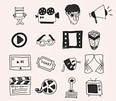 影视娱乐图标  - 源文件下载【酷图网】影视图标,娱乐图标,电影图标,数码图标,休闲图标,休闲娱乐,生活休闲,手绘娱乐图标,手绘图标