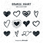 Hand drawn heart collection Premium Vector